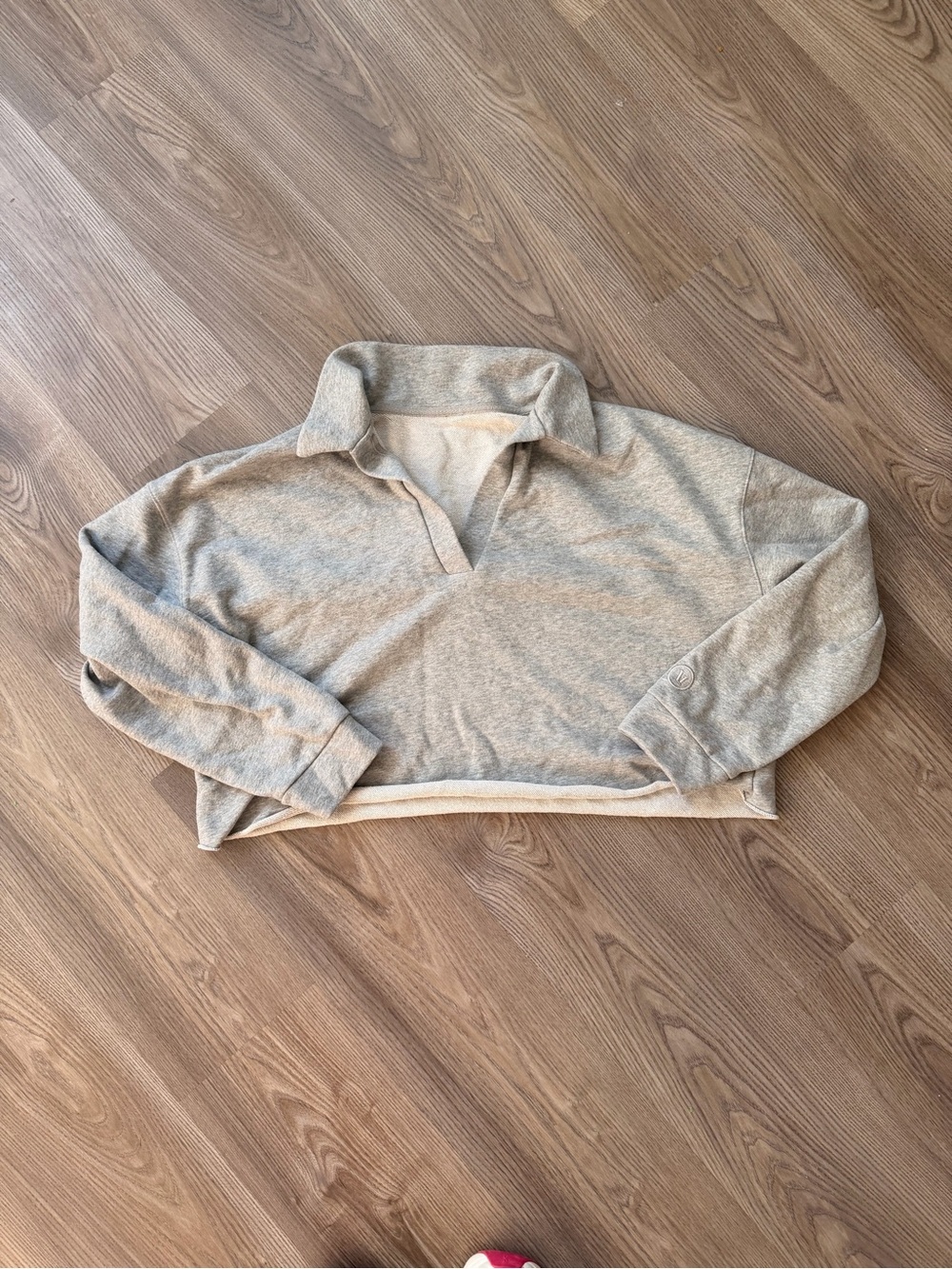 Vuori Cream V-Neck Collared Pullover Sweater